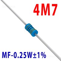 Резистор 4,7 МOm 0,25W ±1%