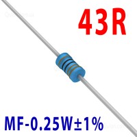 Резистор 43 Om 0,25W ±1%